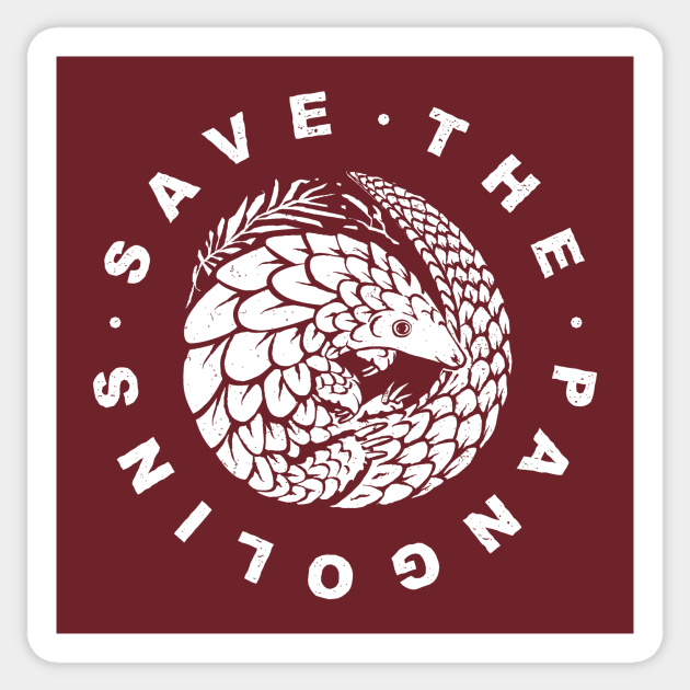 Endangered Animal - Save The Pangolin Sticker by bangtees